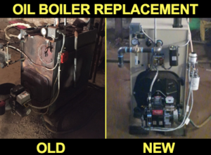 Weil McLain oil boiler installation