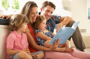 family spending time indoors