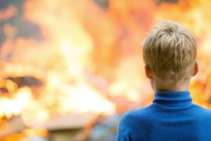 image of a housefire started by heating equipment