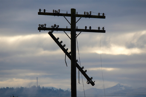 image of electrical lines that are down