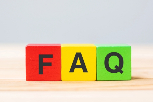 FAQ spelled using colorful wooden letter cubes depicting HVAC Allergies and Pollen Control questions