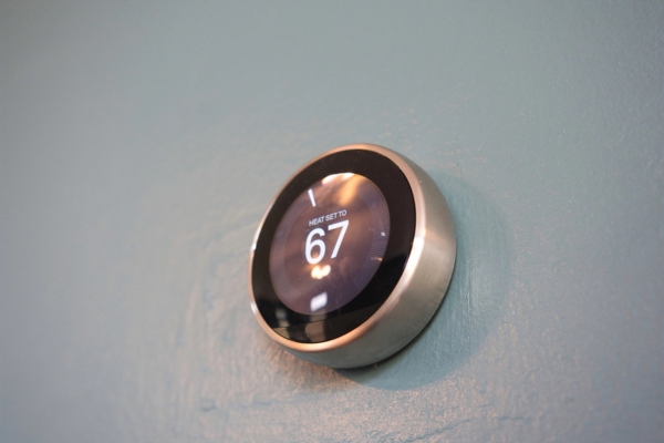smart thermostat installed at home