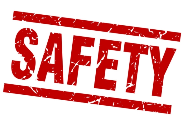 safety red stamp depicting air conditioner safety switch and shut-off feature