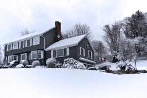 house in winter that uses heating oil