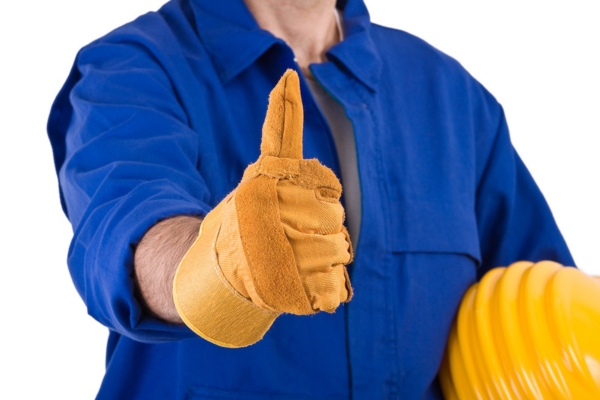 professional worker doing a thumbs up