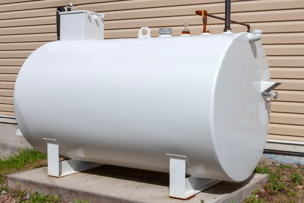 white home heating oil tank