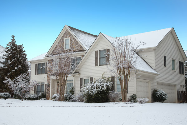 house in winter that uses oil heat