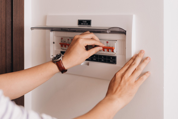 image of a breaker box depicting a heat pump keeps tripping breaker