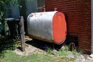 image of old rusted heating oil tank