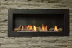 image of an inefficient gas fireplace