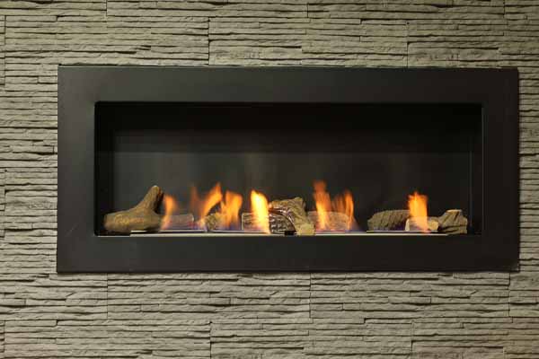 image of an inefficient gas fireplace