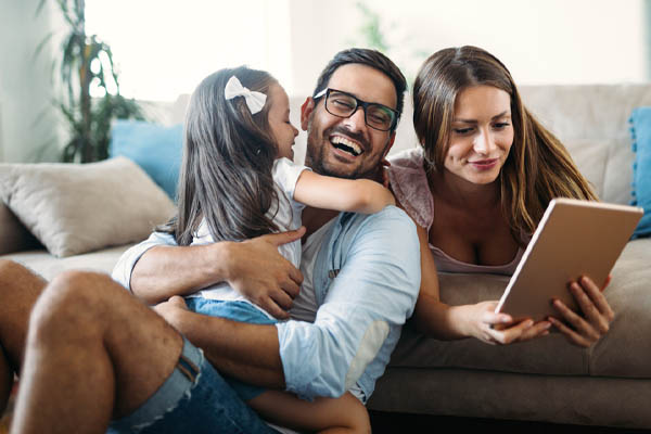 comfortable family depicting the use of heating and cooling zones