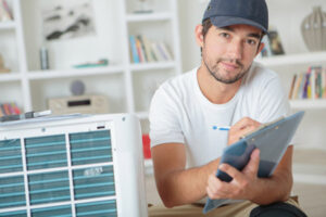image of an HVAC contractor and hvac installation consultation