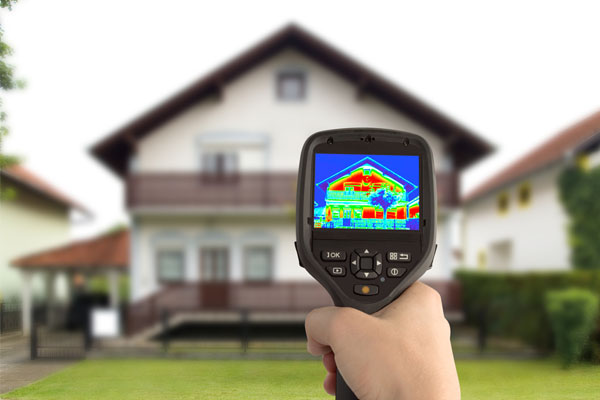 thermal image of the house during an energy audit