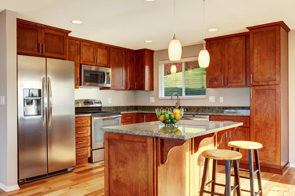 image of kitchen a lights depicting  lights flickering when AC turns on