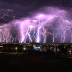 image of an electrical storm depicting hvac surge protection