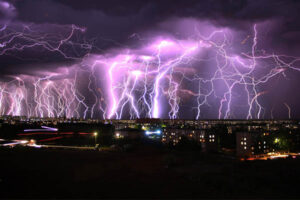 image of an electrical storm depicting hvac surge protection