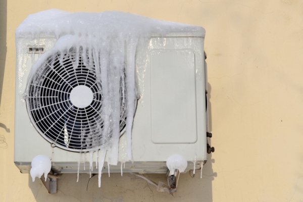 Frozen Outdoor AC Unit