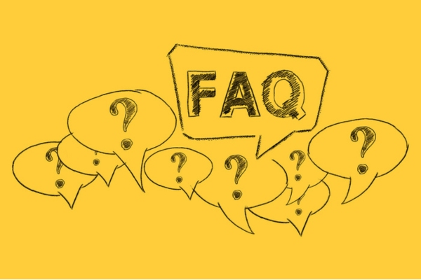 FAQ with thought bubbles and question marks depicting questions about cooling system installation