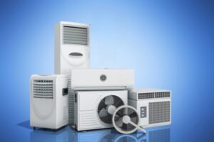 different types of air conditioner beside each other