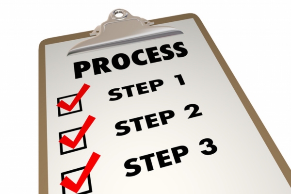 step 1-3 process on a clipboard depicting air conditioner installation step-by-step guide