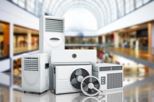 different types of air conditioner beside each other