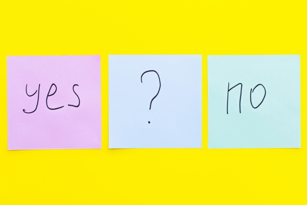 Yes ? No written on a sticky note depicting Deciding If It’s Time for a New Boiler