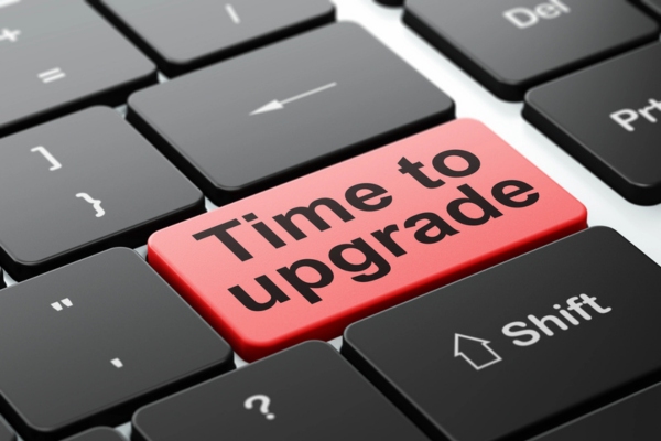 time to upgrade written on a keyboard key depicting boiler replacement