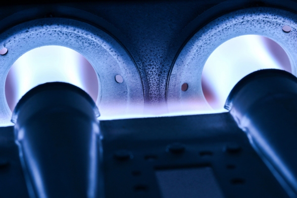 closeup of furnace flame