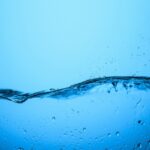 flowing water in blue background