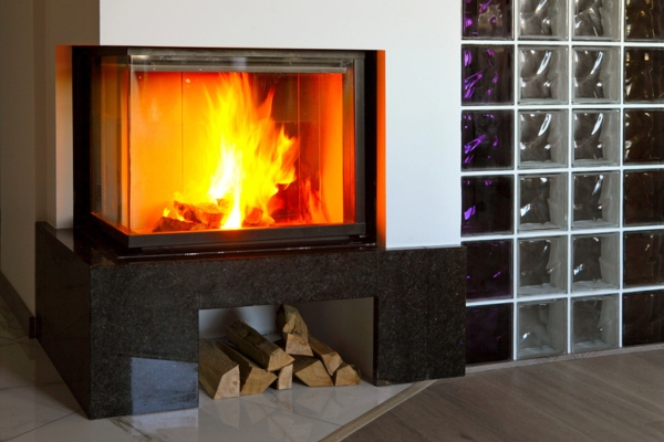 modern fireplace