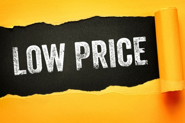 LOW PRICE text revealed under a paper strip depicting Energy Costs