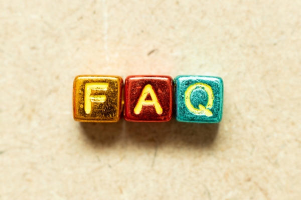FAQ spelled using colorful metallic letter beads depicting Generator in Snow questions