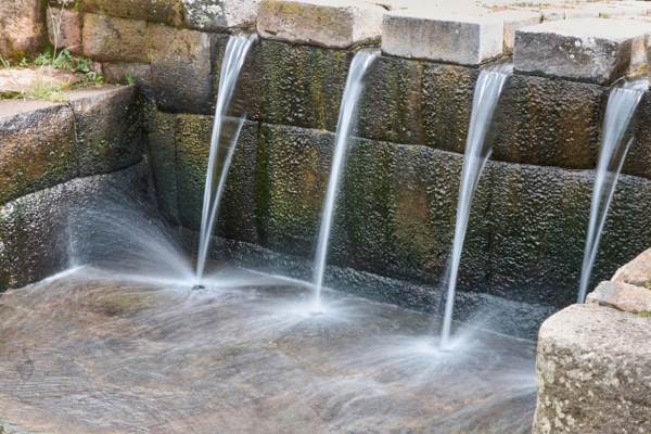 water flowing through ancient architecture to keep building cool