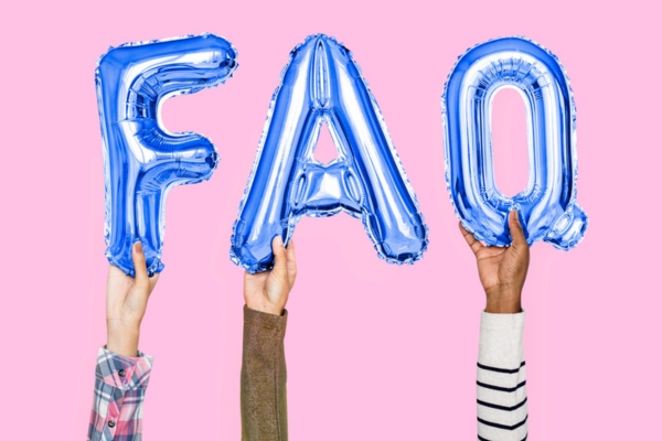 FAQ spelled using letter balloons depicting Oil Heating System Maintenance questions