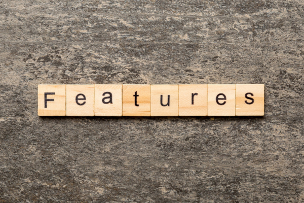 Features spelled using wooden letter chips depicting Strong HVAC Warranty