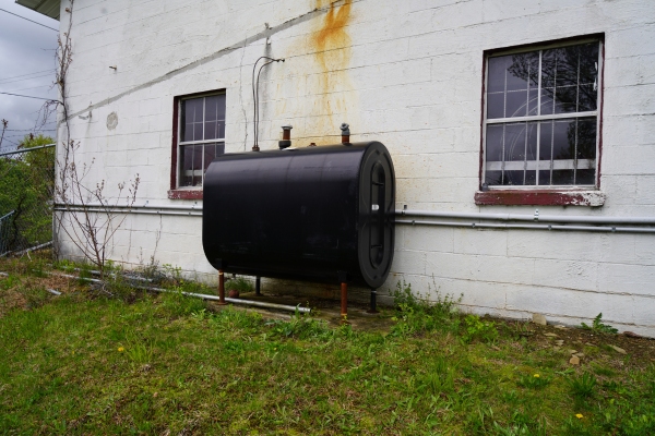 heating oil tank outside the house