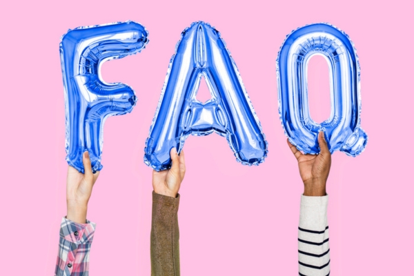 FAQ spelled using blue letter balloons depicting Oil Heating Radiator questions