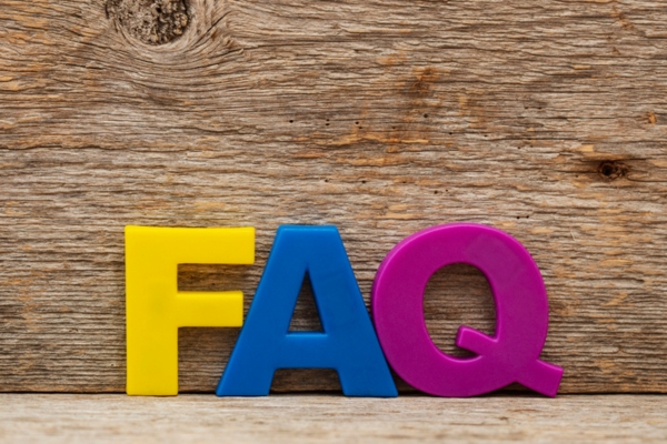 FAQ spelled using colorful 3D plastic letters depicting Furnace Pilot Light Goes Out After Heating questions
